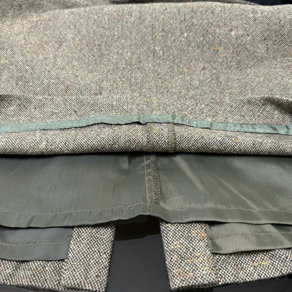 Vintage Evan Picone Wool Blend Green Brown Woven Tweed Midi Pencil Skirts, 12 - Picture 10 of 13